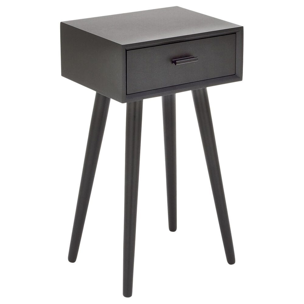 Maple and Jade End Table with Drawer in Black, , large