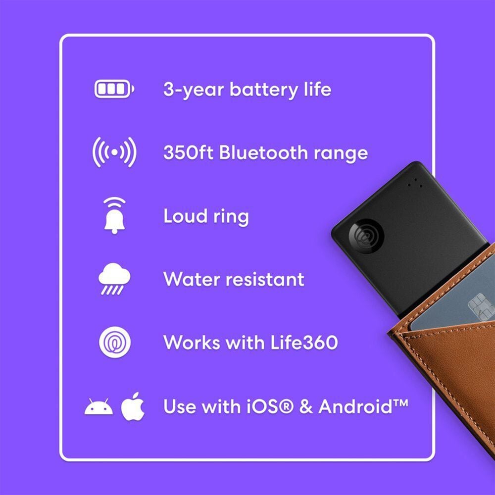Tile by Life360 Tile Slim - Bluetooth Tracker - Black, , large