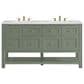 James Martin Vanities Breckenridge 60" Double Bathroom Vanity in Smokey Celadon with 3 cm Arctic Fall Solid Surface Top and Rectangular Sinks, , large
