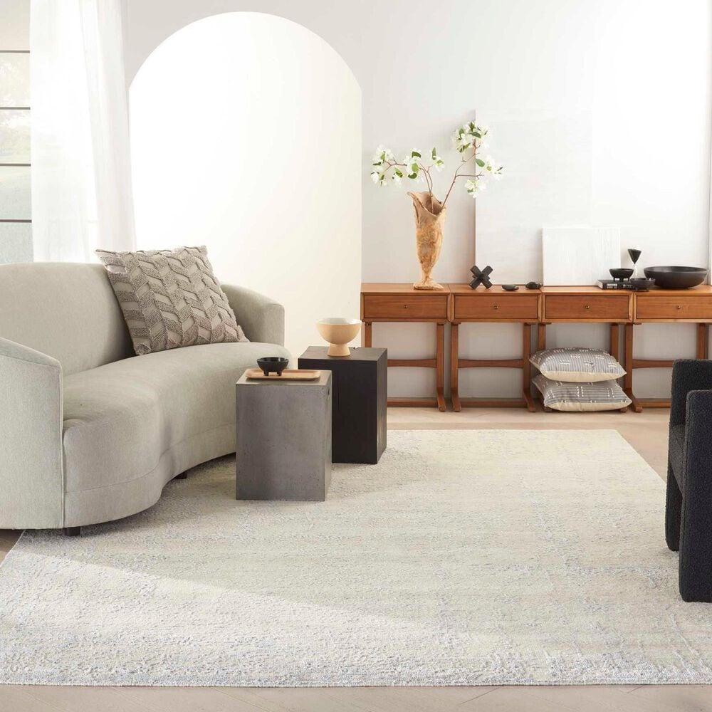 Nourison Luna 7&#39;9&quot; x 9&#39;9&quot; Ivory, Silver and Blue Area Rug, , large