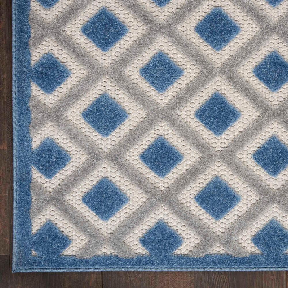 Nourison Aloha ALH26 2&#39; x 6&#39; Blue and Grey Indoor/Outdoor Runner, , large