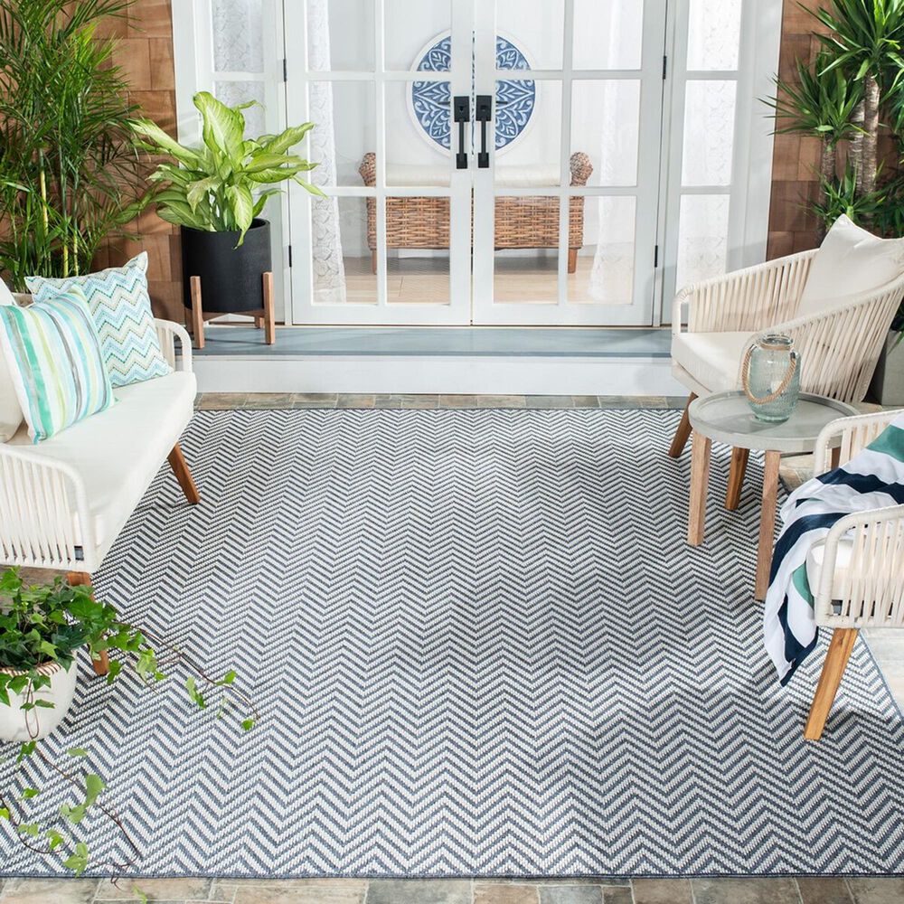 Safavieh Bermuda 3&#39; x 5&#39; Blue and Creme Indoor/Outdoor Area Performance Rug, , large