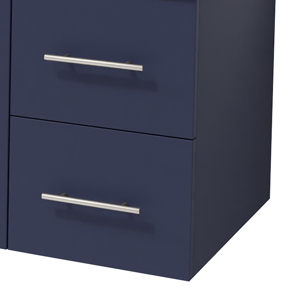 Lexora Home Geneva 84" Double Bathroom Vanity in Navy Blue with 2 cm White Quartz Top and Rectangular Sinks, , large