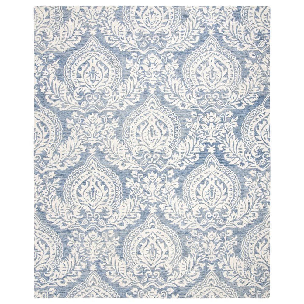 Safavieh Micro-Loop MLP512M 8" x 10" Blue and Ivory Area Rug, , large