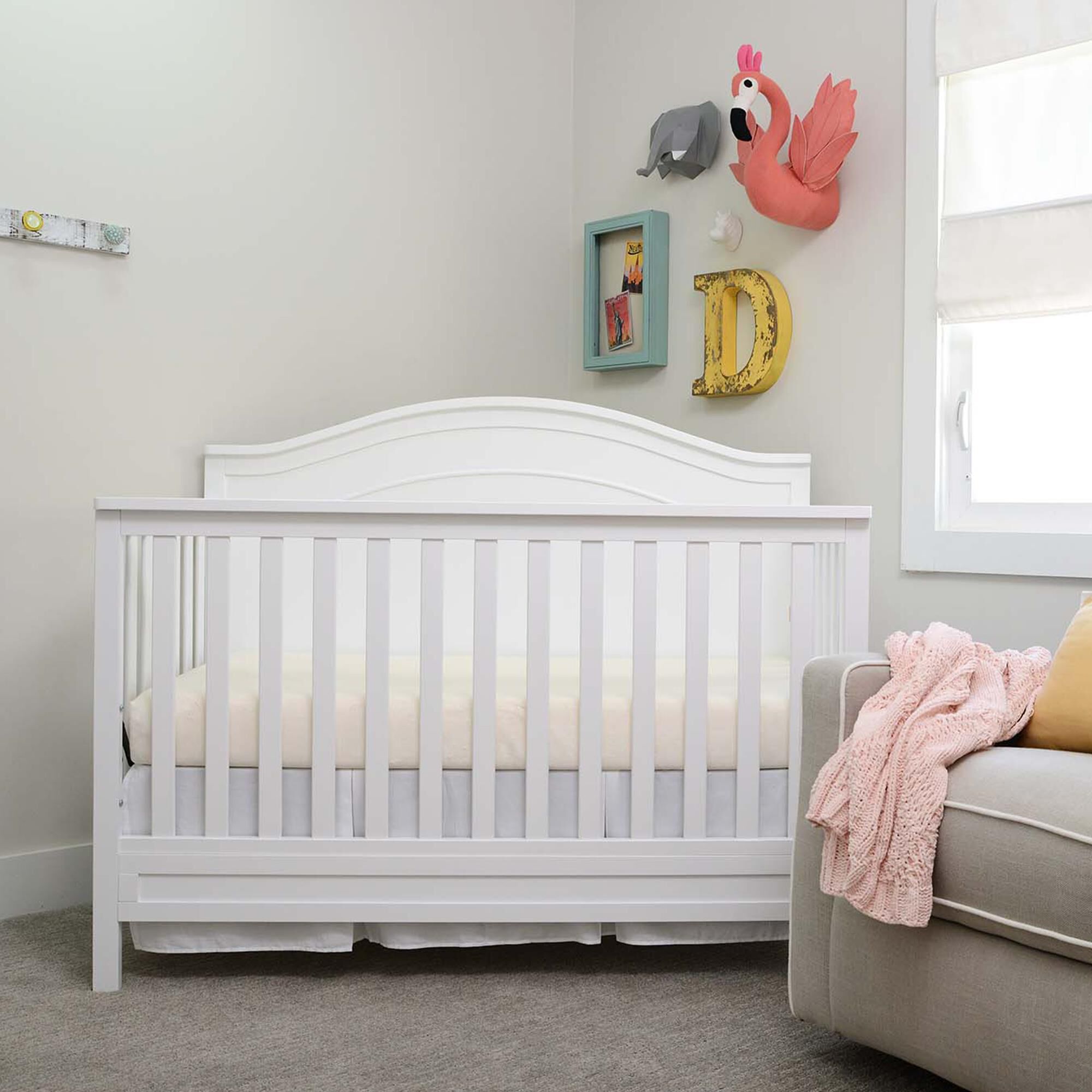 White crib with mattress hot sale