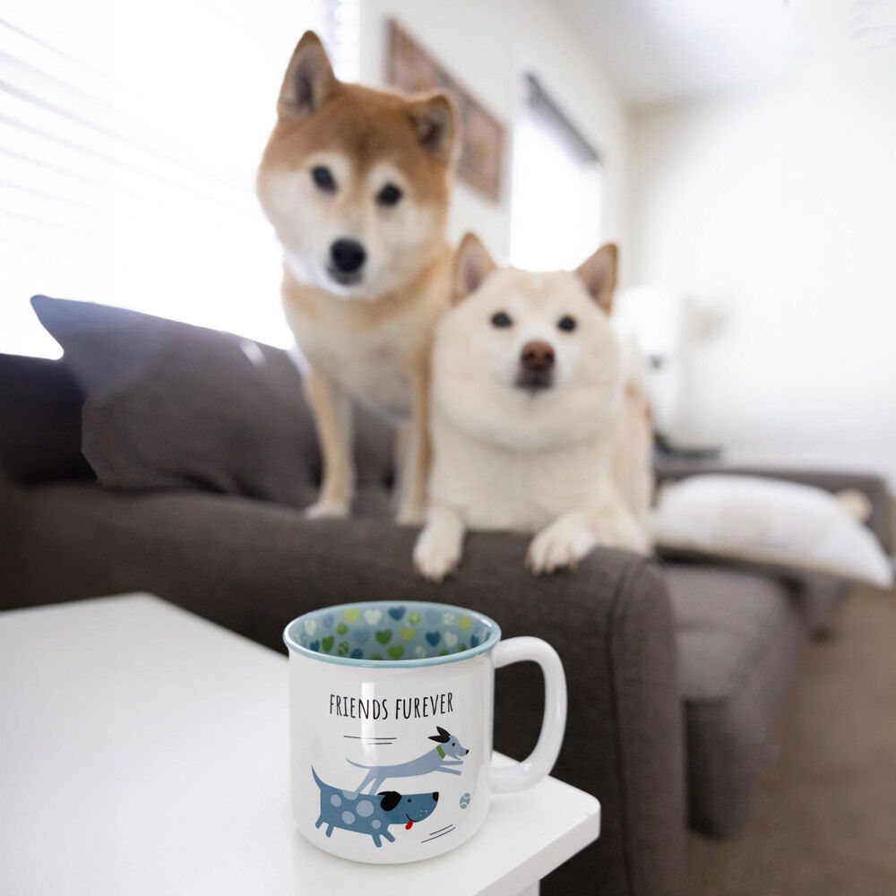 Pavilion Friends Furever 18 Oz Mug in White and Blue, , large