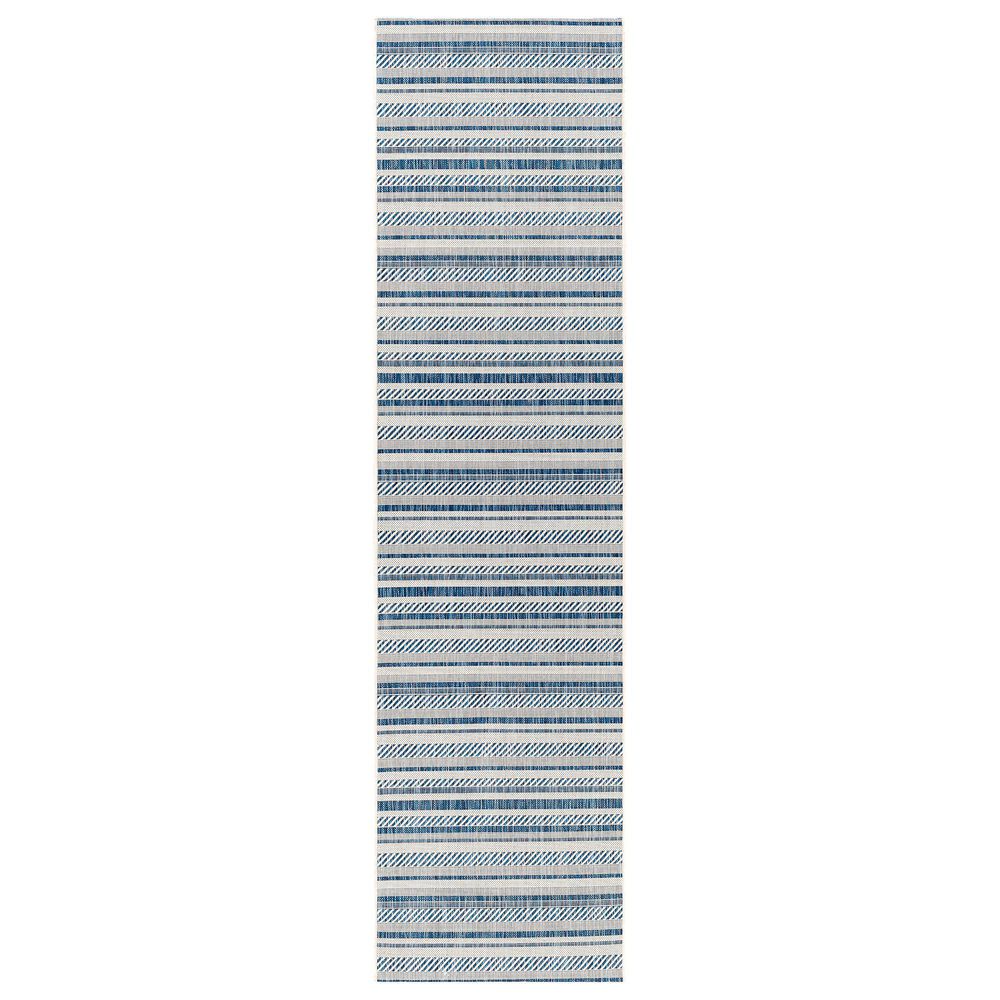 Surya Eagean EAG-2337 Navy, Light Blue, Blue and White 2"7" x 10" Indoor/Outdoor Runner, , large
