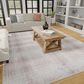 Central Oriental Rugease Velveteen Plaid 7"6" x 9"6" Beige and Ivory Area Rug, , large