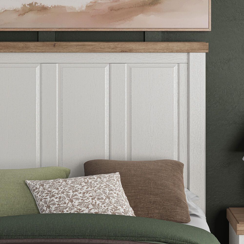 Ashley Savonport Modern Farmhouse Full Panel Bed in White and Brown, , large