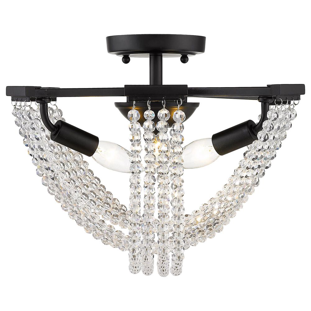 Golden Lighting Samba 3-Light Semi-Flush in Matte Black, , large