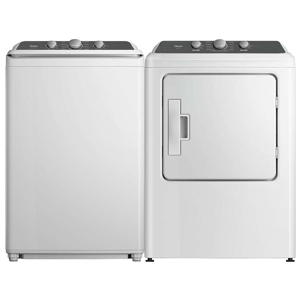 Midea 4.1 Cu.Ft. Top Load Washer and 7.0 Cu. Ft. Electric Dryer Laundry Pair in White, , large