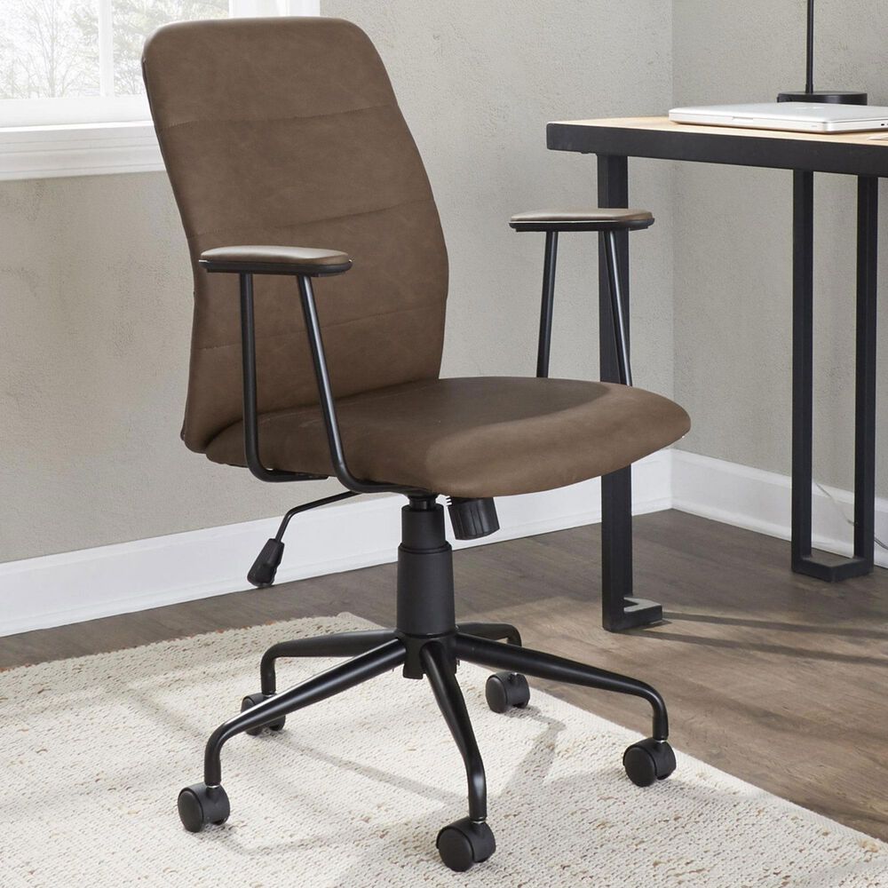 Lumisource Fredrick Office Chair with Espresso Cushion in Black, , large