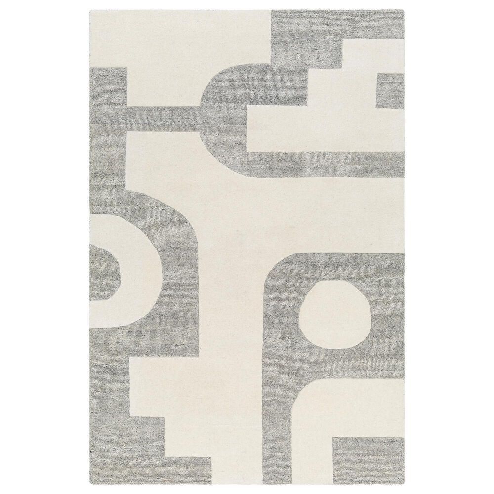 Surya Brook 2" x 3" Beige and Charcoal Area Rug, , large