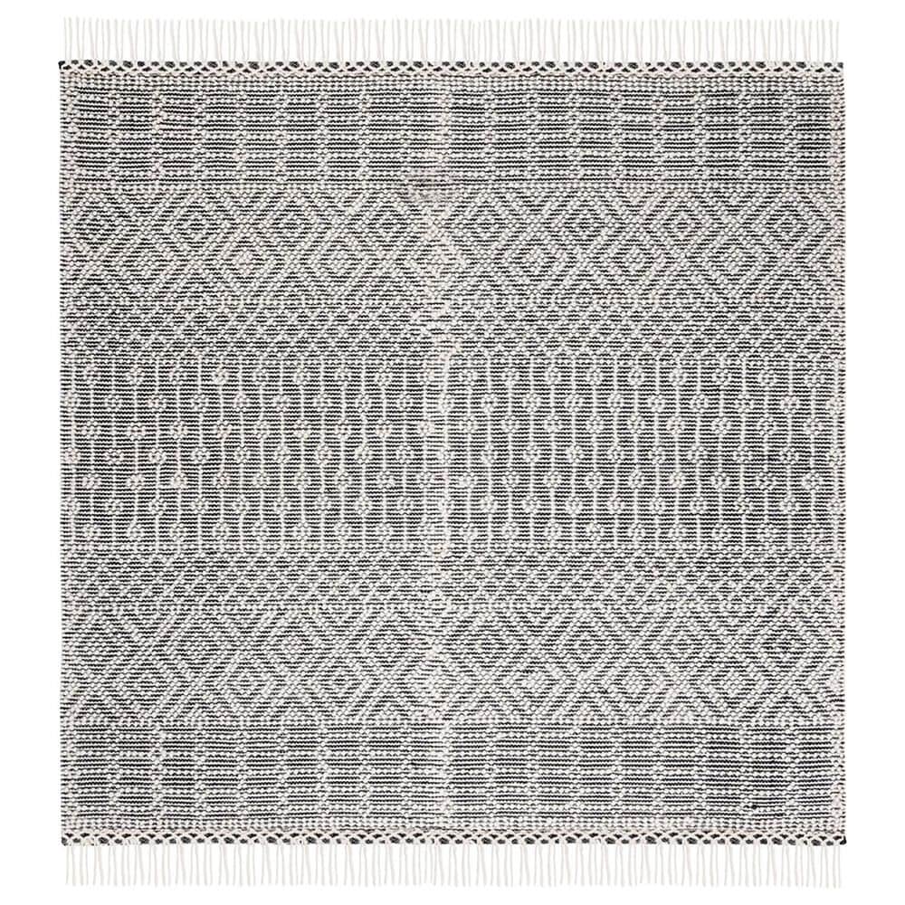 Safavieh Natura NAT852Z 6" Square Ivory and Black Area Rug, , large