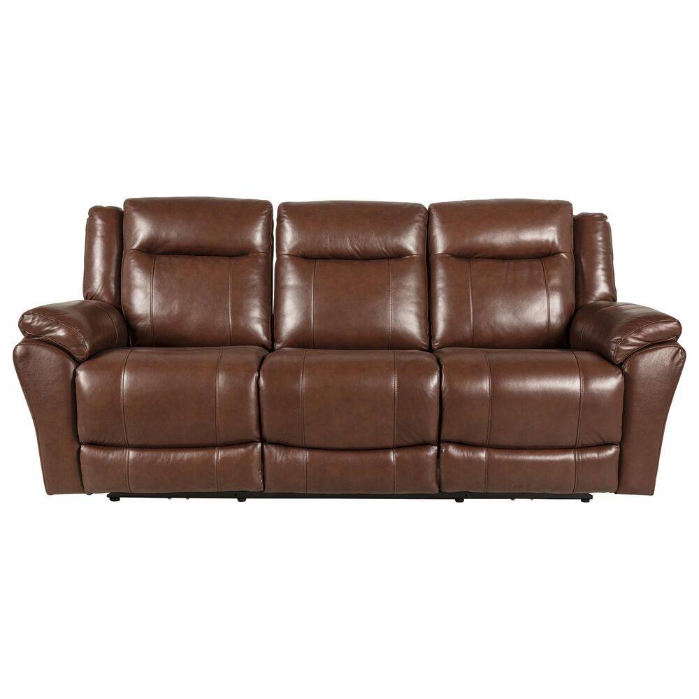 Oxford Furniture Power Reclining Sofa in Marid Pecan, , large