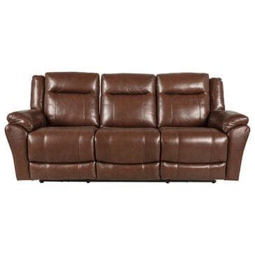Oxford Furniture Power Reclining Sofa in Marid Pecan, , large