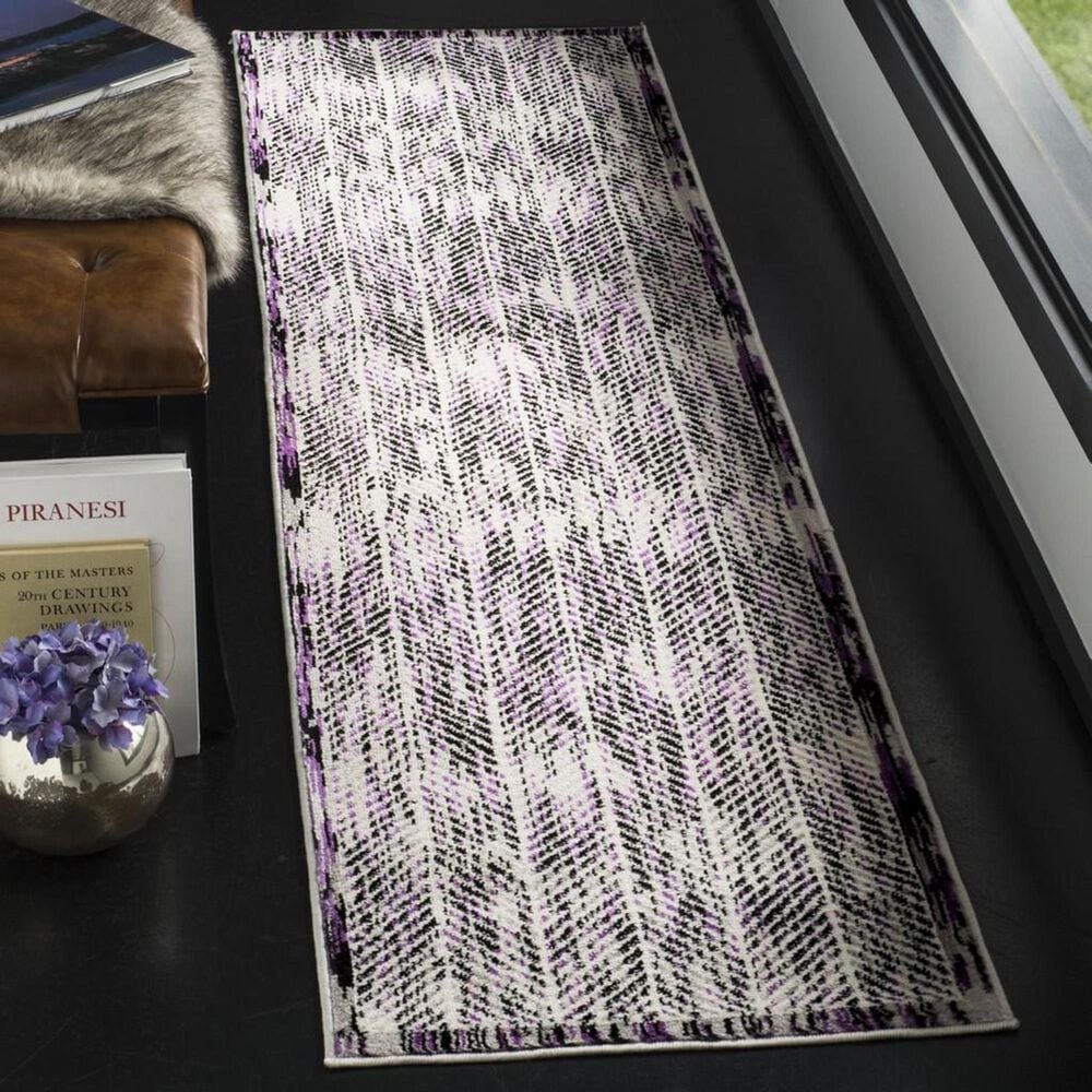 Safavieh Skyler SKY194R 2&#39; x 8&#39; Gray and Purple Scatter Rug, , large