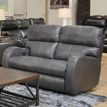 Catnapper Angelo Power Reclining Console Loveseat with Power Headrest in Gunmetal, , large