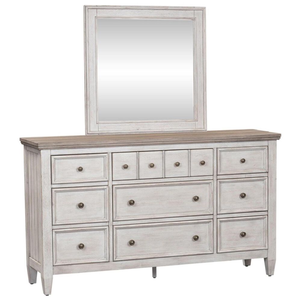 Belle Furnishings Heartland 4 Piece Queen Bedroom Set in Antique White, , large