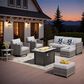 HOMLUX 7 Piece Outdoor Patio Set in Gray, , large