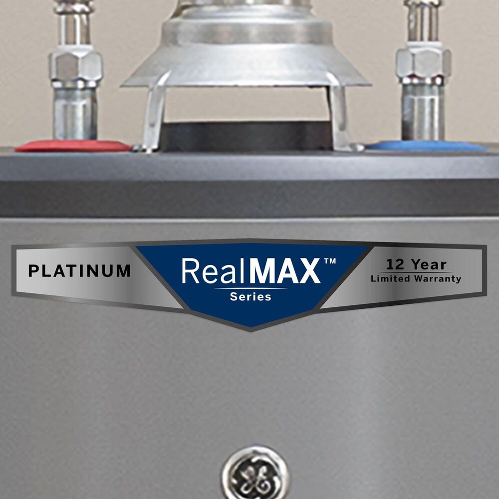GE Appliances RealMAX Platinum 50-Gallon Short Natural Gas Ultra Low-NOx Atmospheric Water Heater in Gray, , large