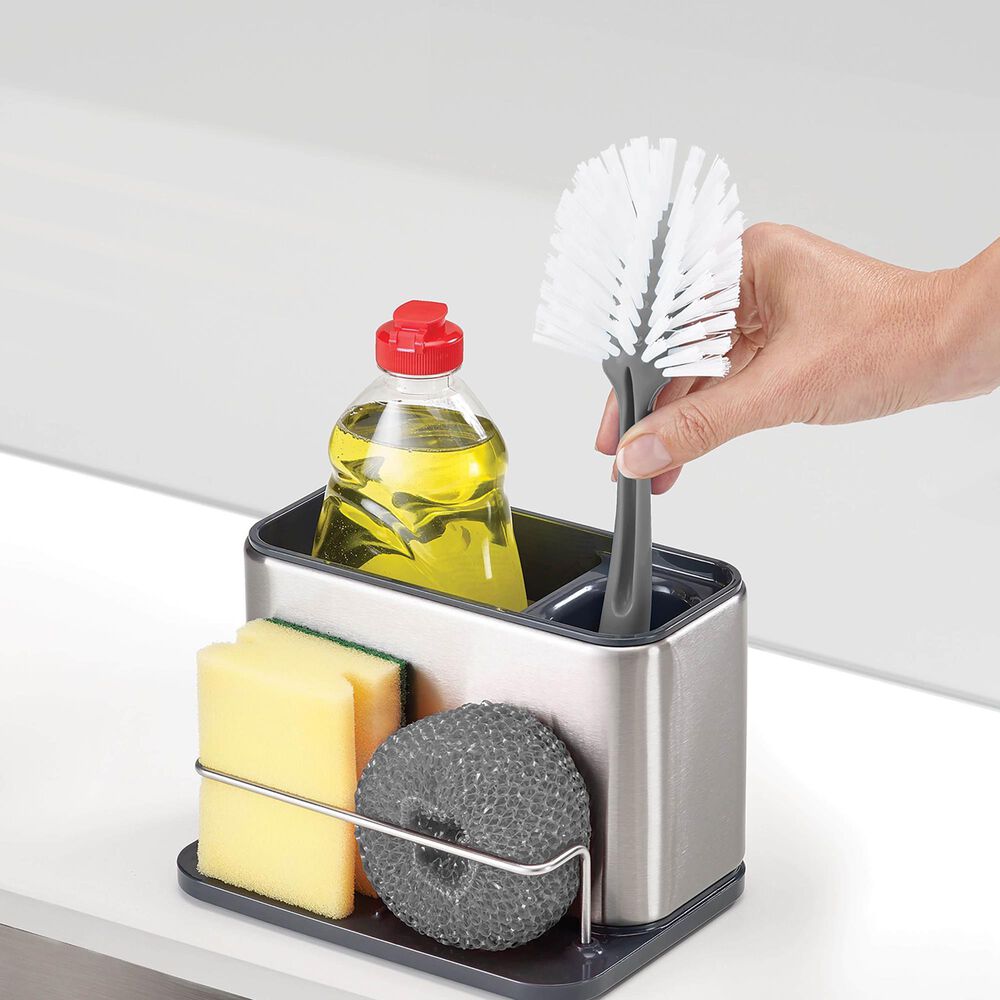 Joseph Joseph Surface Large Sink Tidy in Stainless Steel and Grey, , large