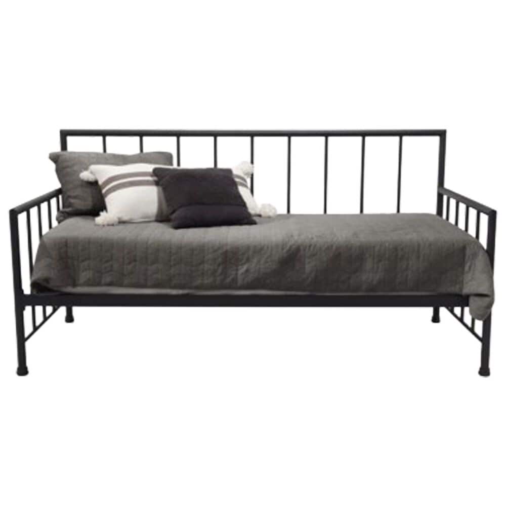 Hawthorne Furniture Twin Metal Daybed with Twin Trundle in Matte Black, , large