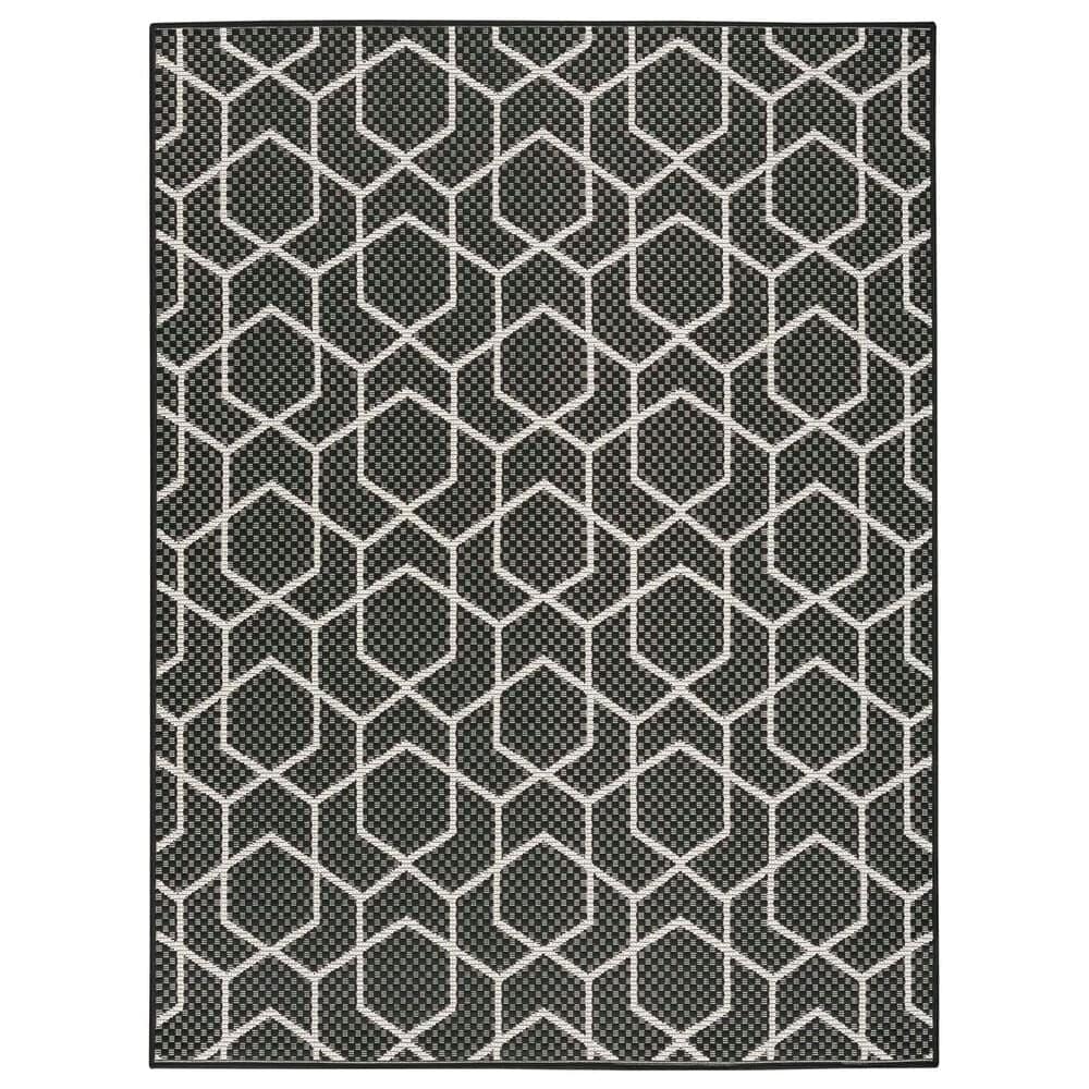 Nourison Horizon HOZ01 Black 4&#39; x 6&#39; Indoor/Outdoor Area Rug, , large