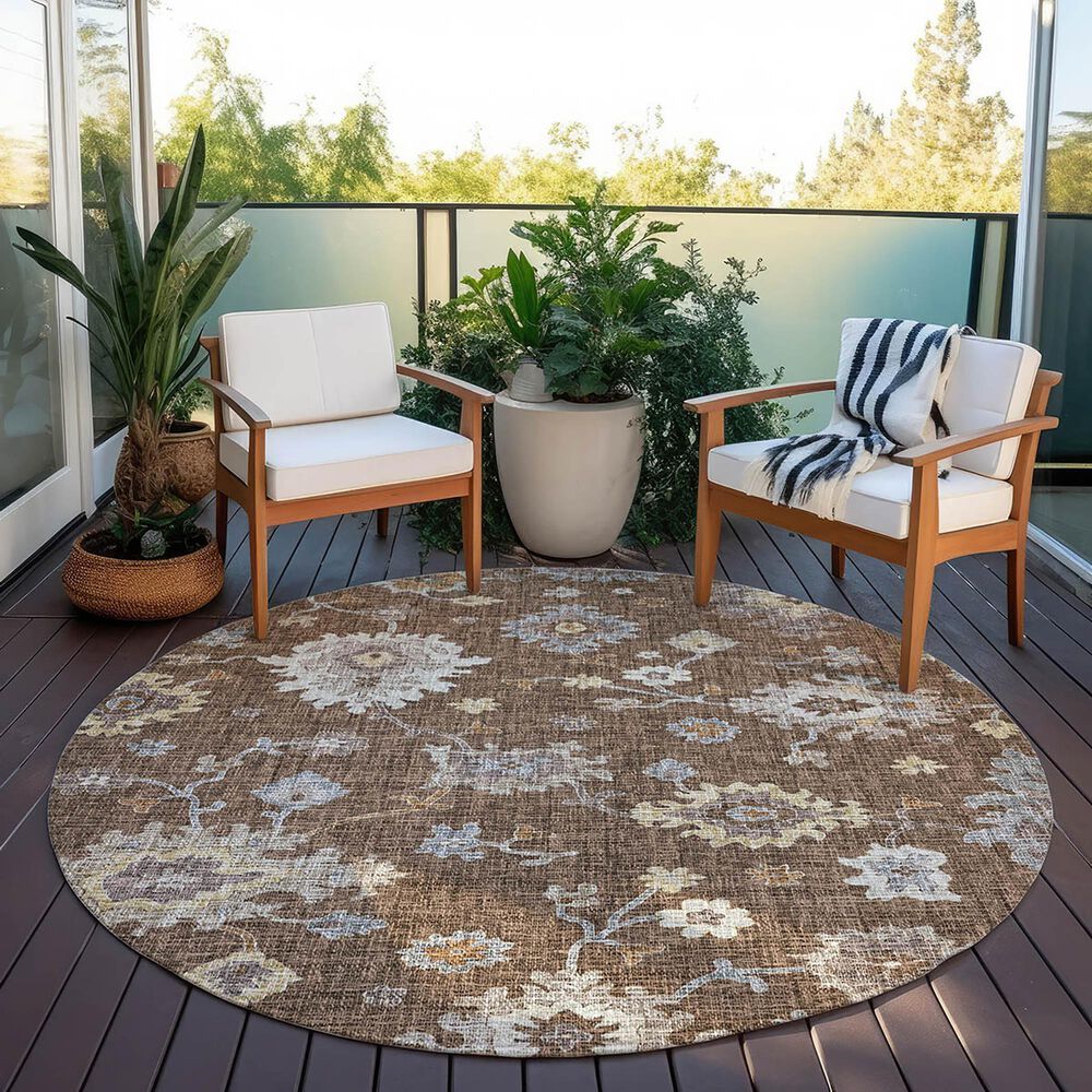 Dalyn Rug Company Portico PO6 Chocolate 8&#39; Round Area Rug, , large