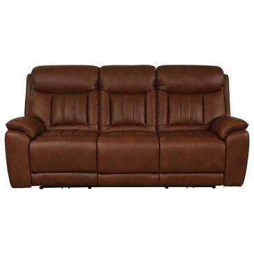 Bassett Benson Leather Power Reclining Sofa in Tuscan Caf, , large