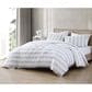 Hallmart Collectibles Charlie Waffle 3-Piece Queen Comforter Set in White and Navy, , large