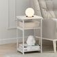 HOMLUX 3-Tier End Table with Open Shelf Storage Display in White, , large