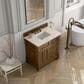 James Martin Vanities Brookfield 36" Single Bathroom Vanity in Honey Oak with 3 cm Eternal Marfil Quartz Top and Rectangular Sink, , large