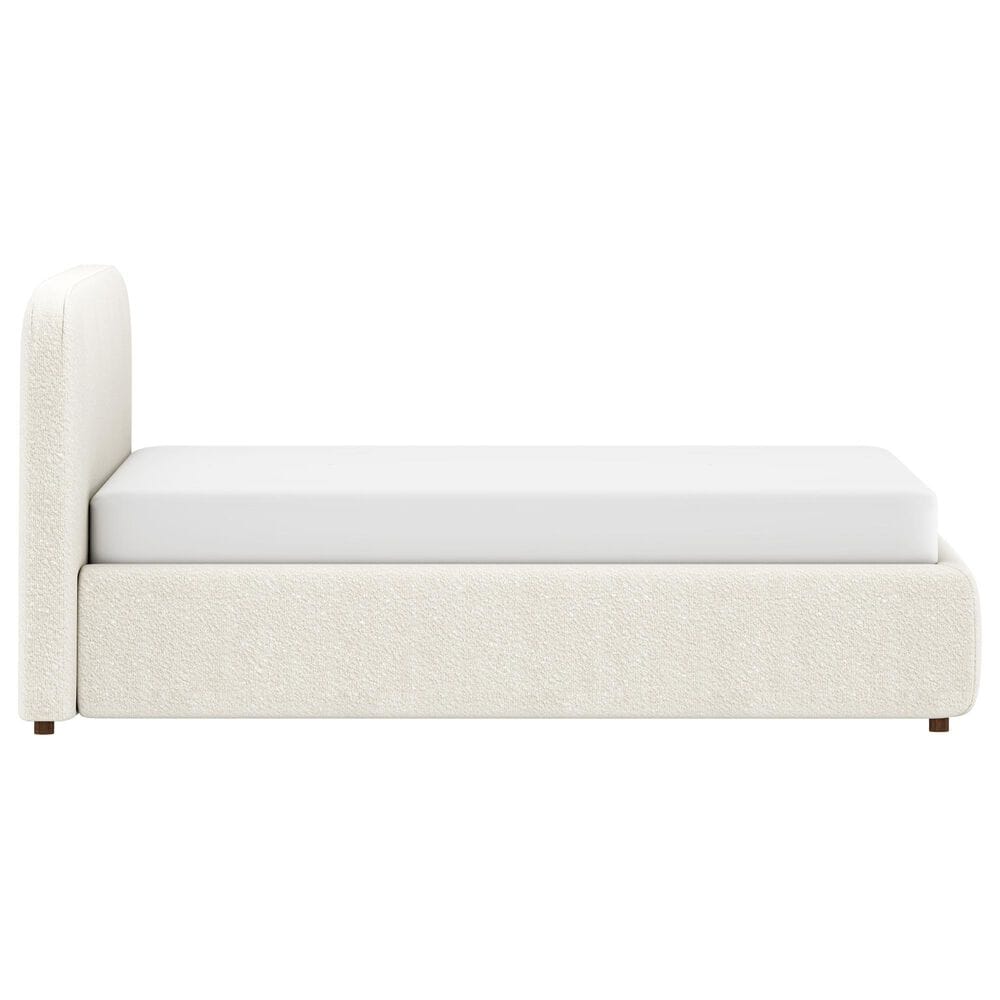 Richlands Furniture Belleville Queen Upholstered Platform Wingback Bed in Cream, , large