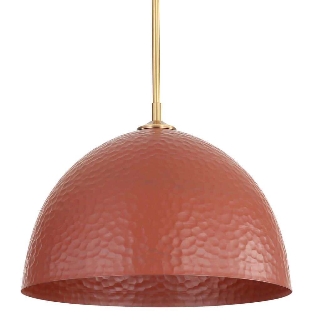 Golden Lighting Shepard 1-Light Pendant with Russet Clay Shade in Modern Brass, , large