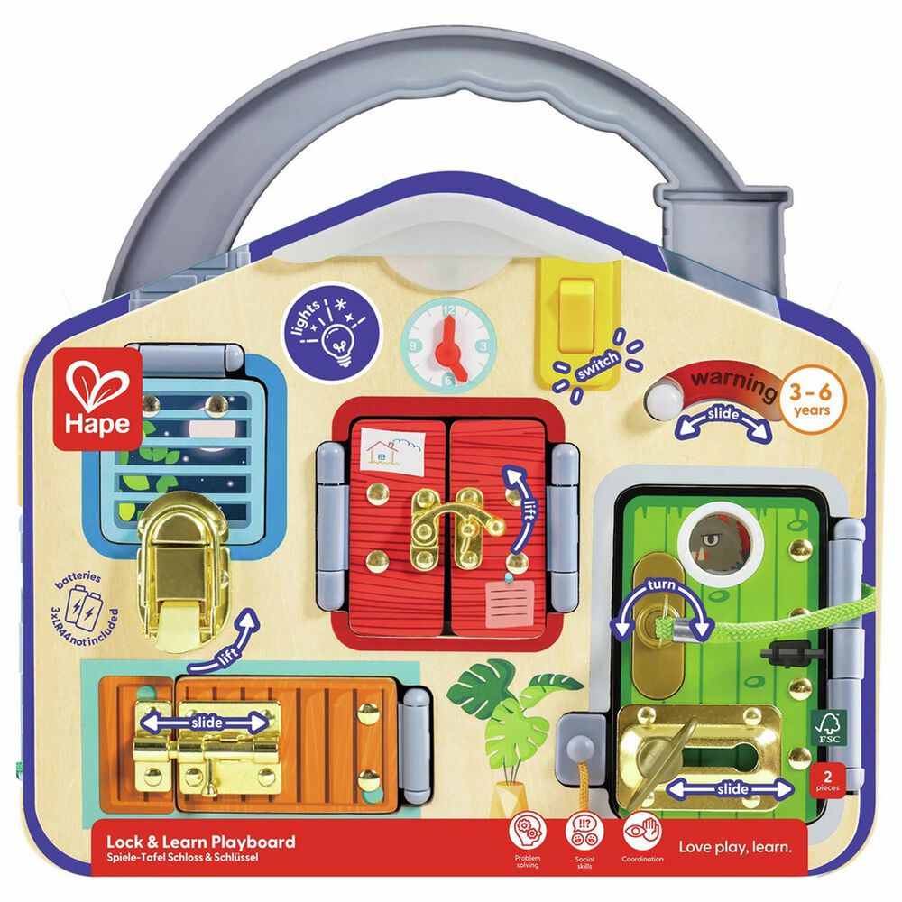Hape Toys Lock and Learn Playboard, , large