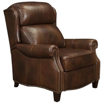 Barcalounger Meade Leather Recliner in Worthington Cognac, , large