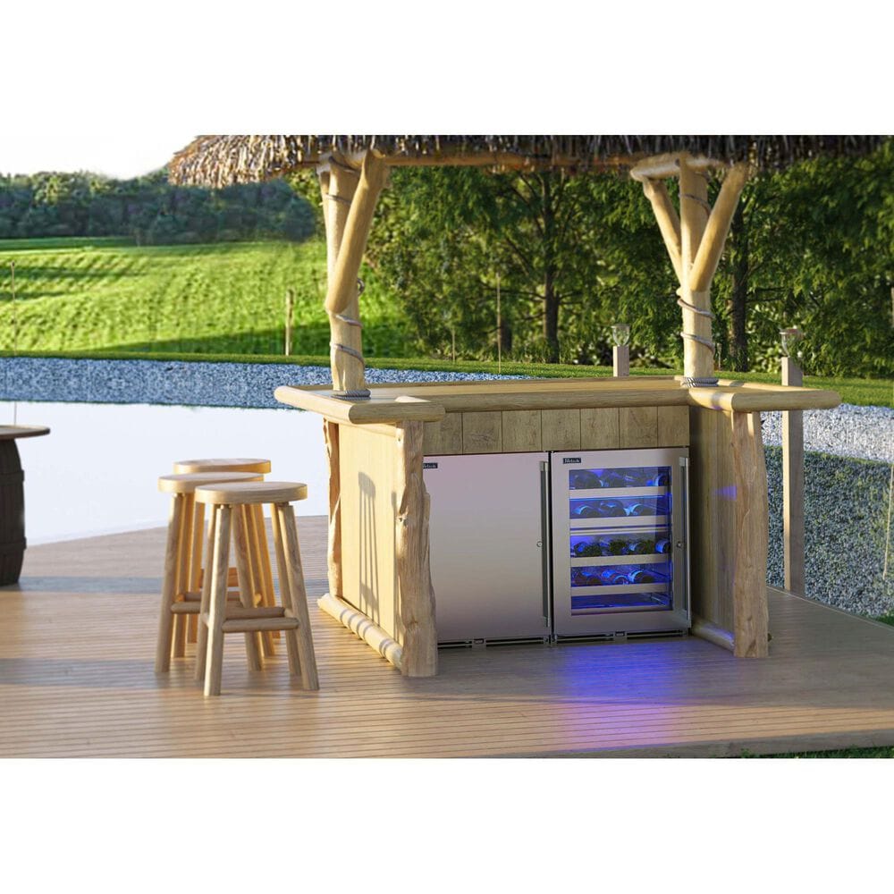 Perlick Signature Shallow Depth 3.1 Cu. Ft. Outdoor Wine Center with Let Hinge Solid Doorf in Stainless Steel and Panel Ready, , large