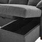 Lifestyle Solutions Edgewood Stationary Convertible Sleeper Sectional in Charcoal, , large