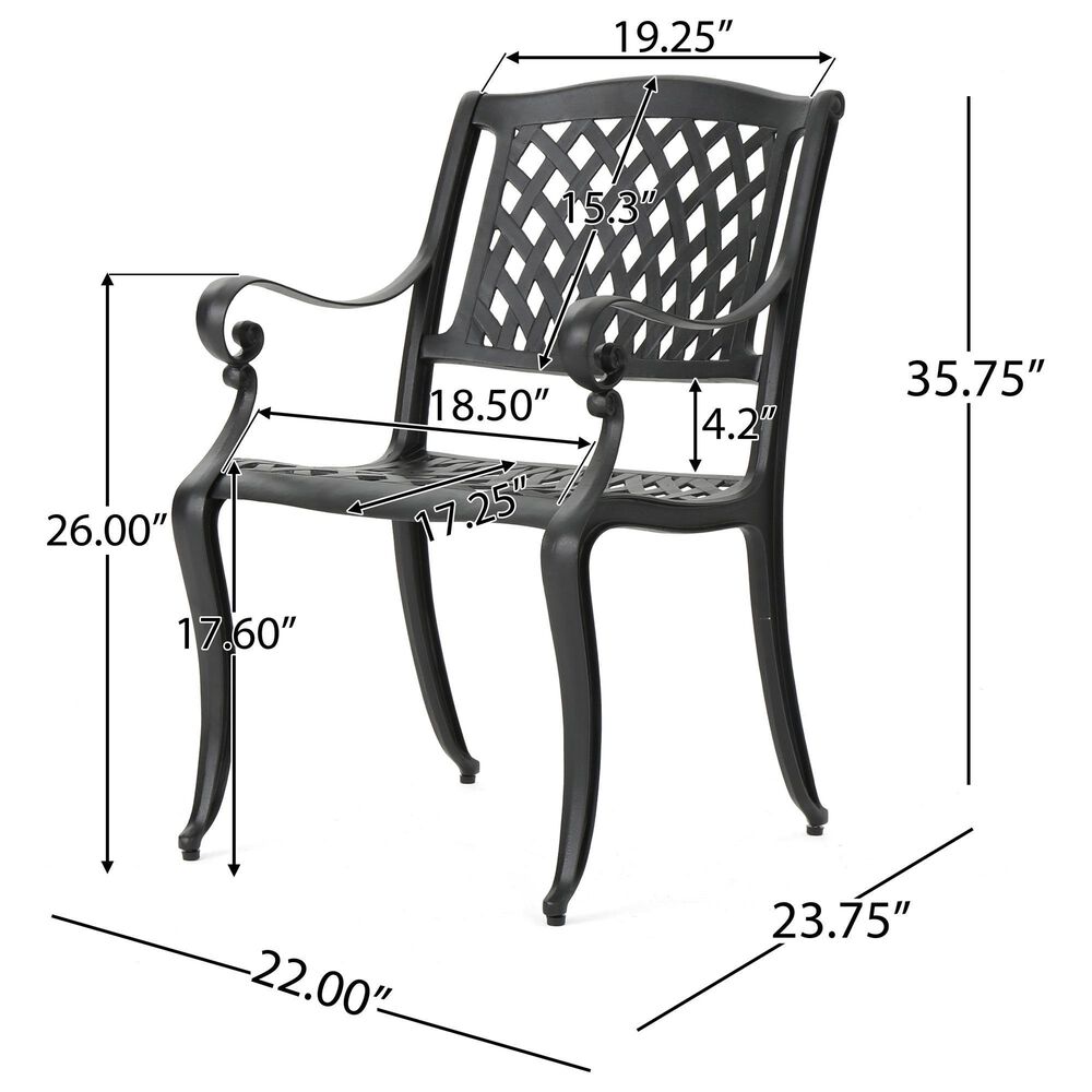 Hearth and Haven Olmsted 5-Piece Outdoor Dining Set in Black, , large