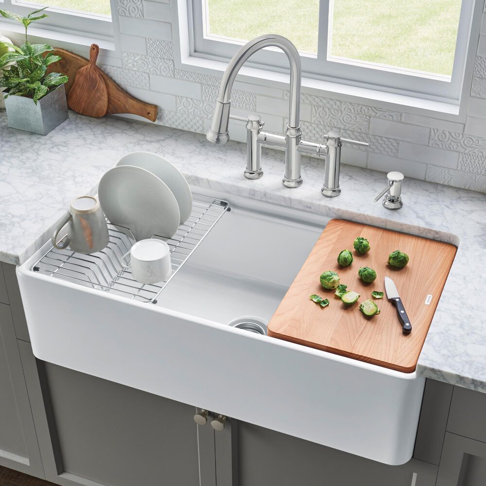 Blanco Profina 36&quot; Apron Single Bowl Farmhouse Sink in White, , large