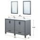 Lexora Home Ziva 60" Double Bathroom Vanity in Dark Grey with 2 cm White Cultured Marble Top and Rectangular Sinks, , large