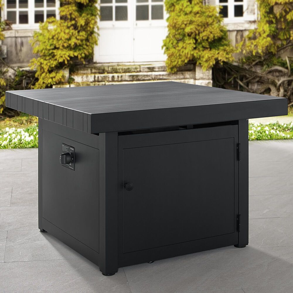 Plank And Hide Co 34&quot; Square Firepit Top &amp; Base in Black, , large