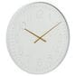 Maple and Jade Round Decorative Wall Clock in Polished White and Gold, , large