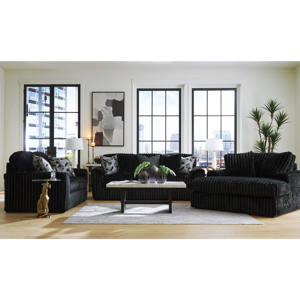 Ashley Midnight-Madness Stationary Loveseat in Onyx, , large