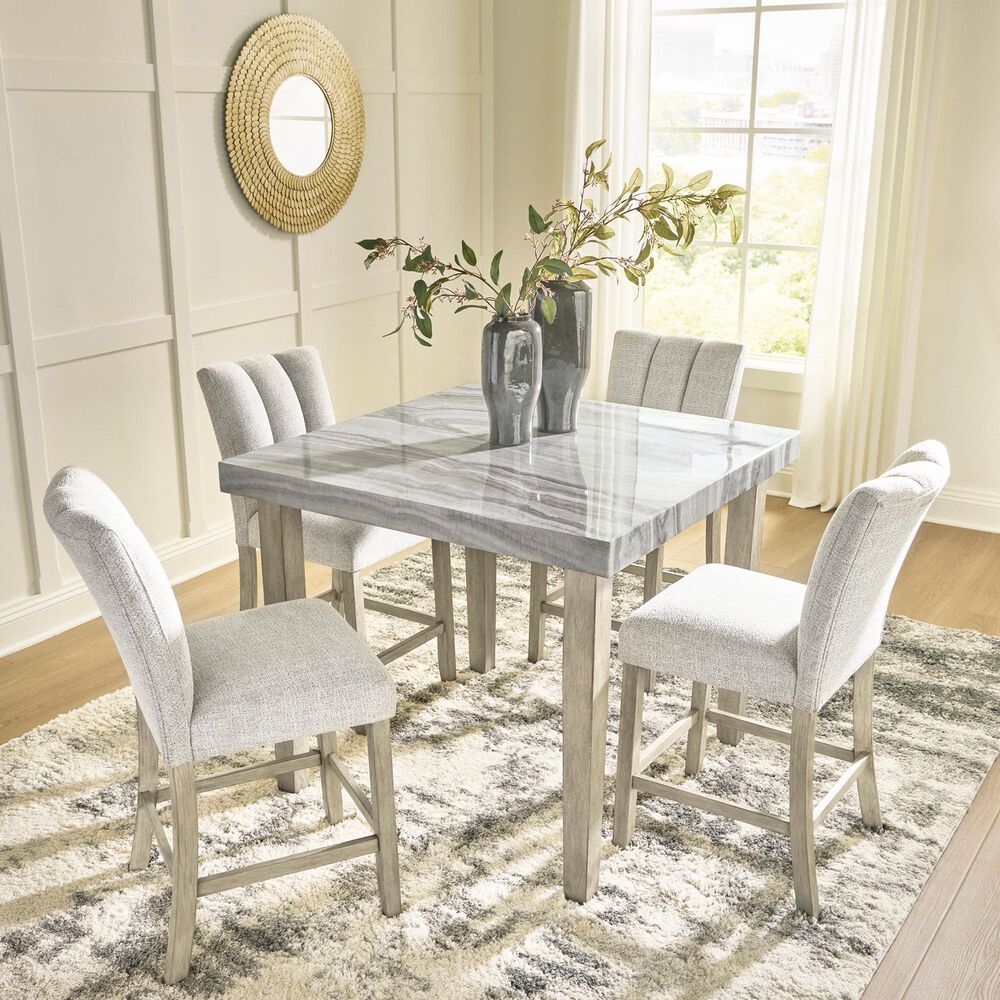 Ashley Larawyn Counter Height Table in Bisque, White and Gray - Table Only, , large
