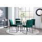LumiSource Fuji Side Chair with Green Cushion in Black (Set of 2), , large