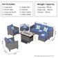HOMLUX 6-Piece Outdoor Furniture Set in Denim Blue, , large