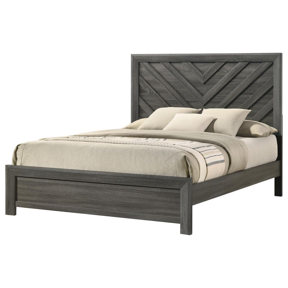 Crown Mark Valor Queen Panel Bed in Grey, , large