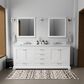 Lexora Home Dukes 80" Double Bathroom Vanity in White with 2 cm White Quartz Top and Rectangular Sinks, , large